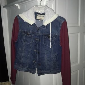 Girl Denim jacket with built in Hoodie